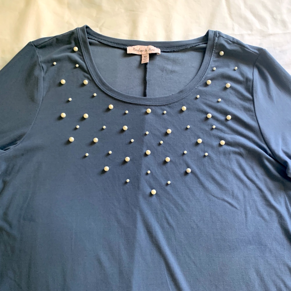 Harlow & Rose Pearl Beaded Midi Dress Size Medium